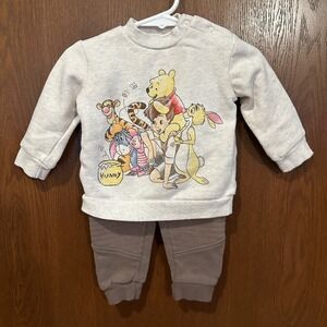 Disney Baby Pooh Tigger Eeyore Piglet Rabbit Crewneck Sweatshirt & Pant Set 6-9M